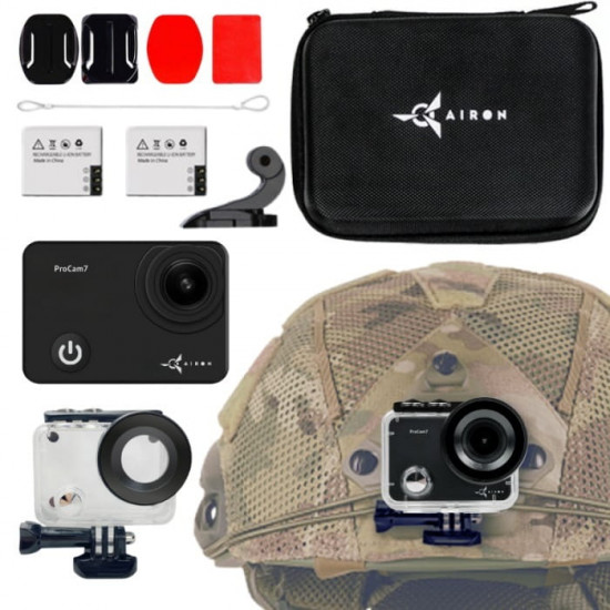 Екшн-камера AirOn ProCam 7 Black набір для тактичних шоломів (4822356754511)