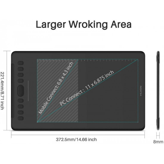 Графічний планшет Huion H1161 + рукавичка