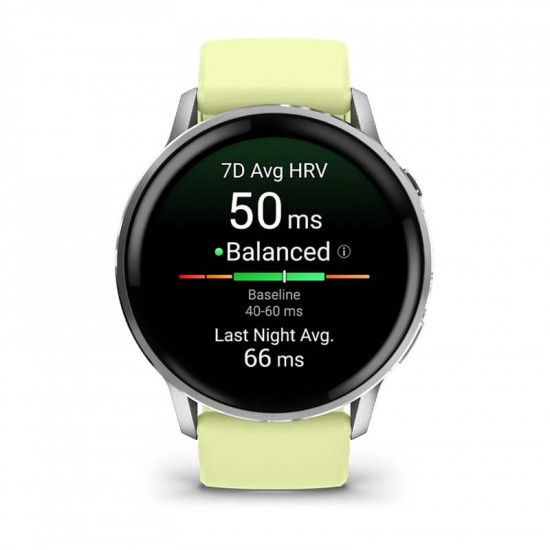 Смарт-годинник Garmin Venu 4 45mm Silver with Citron Silicone (010-03014-42)