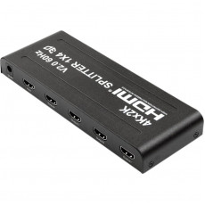 Сплітер PowerPlant (CA912483) HDMI - 4xHDMI, чорний
