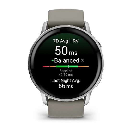 Смарт-годинник Garmin Venu 4 45mm Silver Bezel with Silver Gray Silicone Band (010-03014-01)