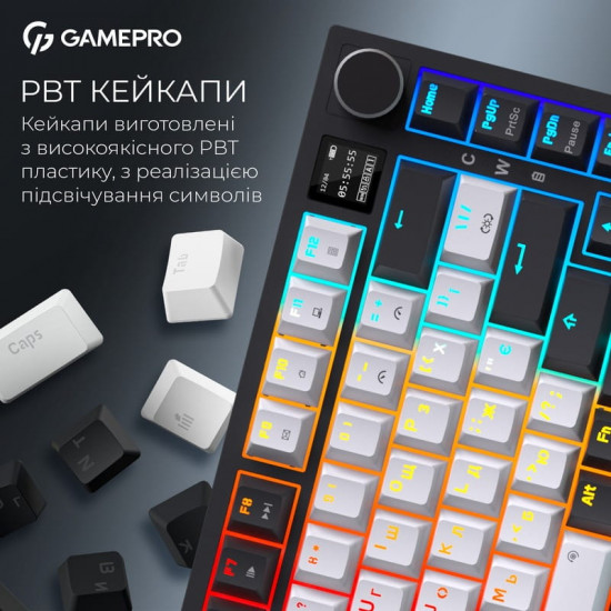 Клавіатура бездротова GamePro Asgard Valhalla Pro White (MK160W-D-Pro)