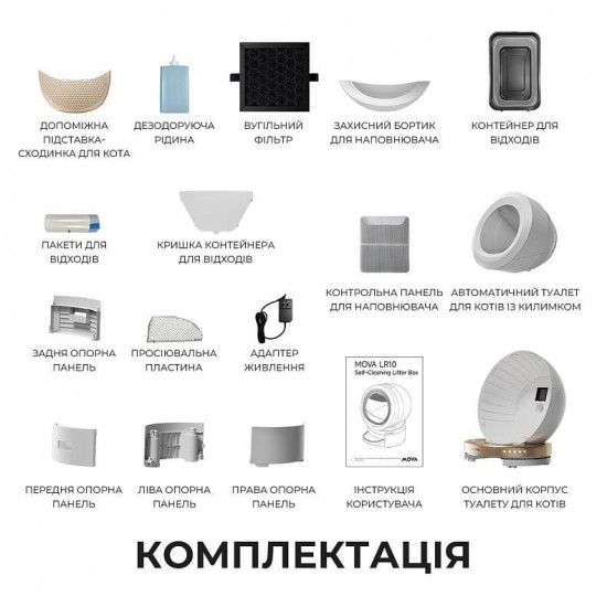 Автоматичний смарт туалет для кішок Mova LR10 Prime