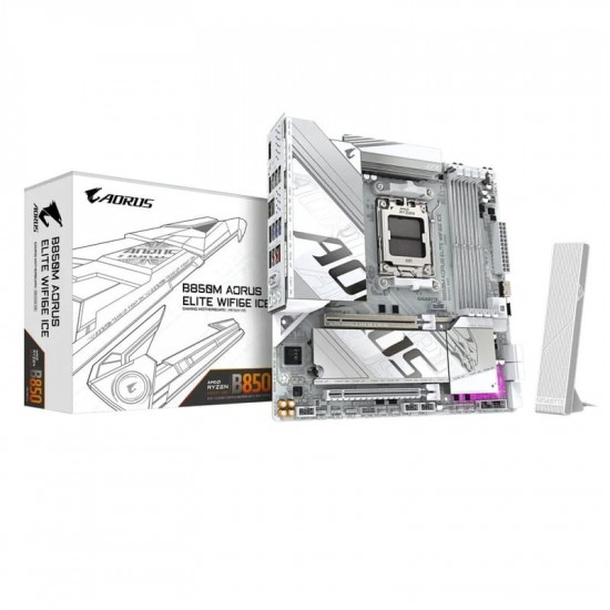 Материнська плата Gigabyte B850M Aorus Elite WiFi6E Ice Socket AM5