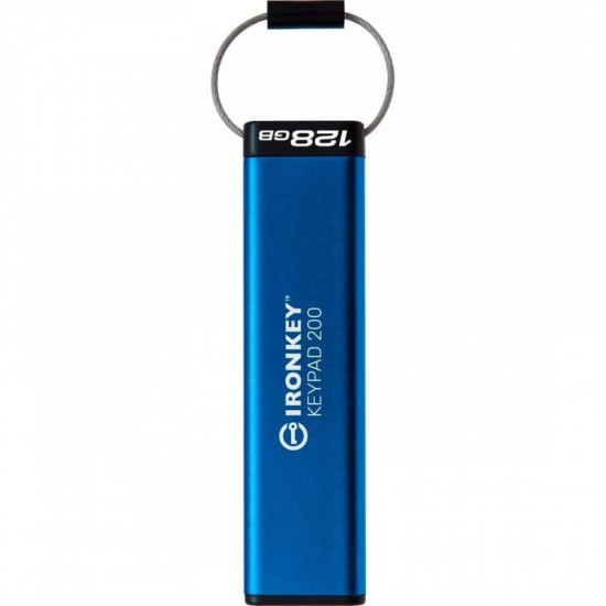Флеш-накопичувач USB3.2 128GB Kingston IronKey Keypad 200 Type-C Blue (IKKP200C/128GB)