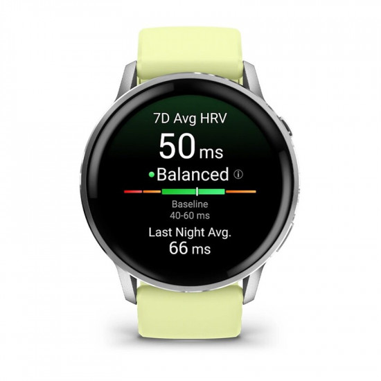 Смарт-годинник Garmin Venu 4 45mm Silver Bezel with Citron Silicone Band (010-03014-02)