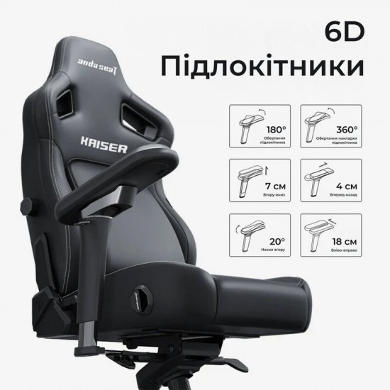 Крісло для геймерів Anda Seat Kaiser 4 V2 Size XL Black (AD12YDDC-XLL-20-B-CF-03)