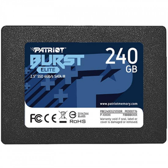 Накопичувач SSD  240GB Patriot Burst Elite 2.5" SATAIII TLC (PBE240GS25SSDR)