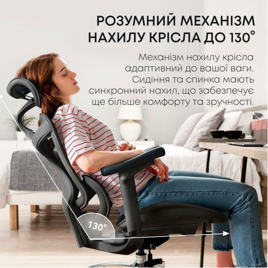 Крісло офісне Sihoo Doro C300L Mesh Black (DORO-C300L-A3-101)