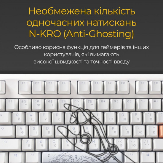 Клавіатура Ducky One 3 TKL Cherry MX Blue RGB UA USB White (DKON2187ST-CUAPXPWWWSC1)