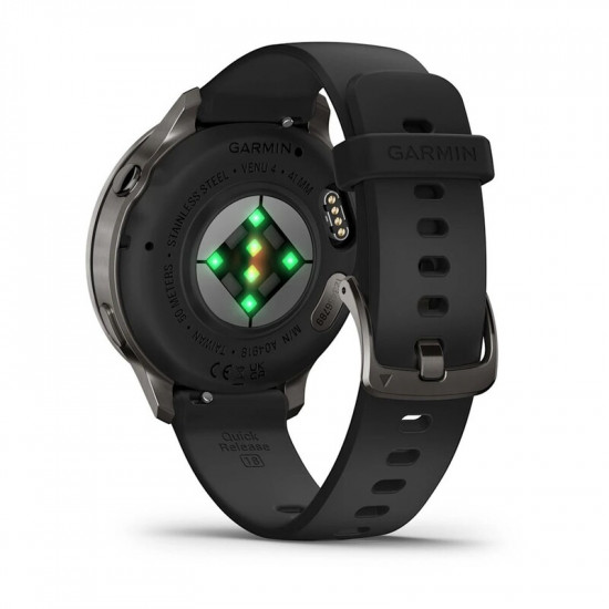 Смарт-годинник Garmin Venu 4 41mm Slate Bezel with Black Silicone Band (010-03013-02)