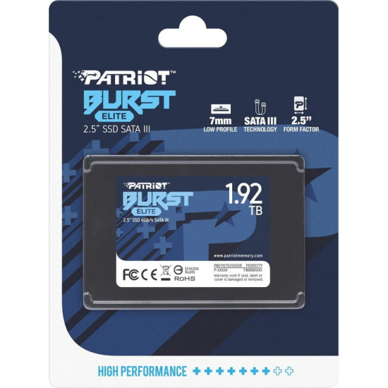 Накопичувач SSD 1.92TB Patriot Burst Elite 2.5" SATAIII TLC (PBE192TS25SSDR)
