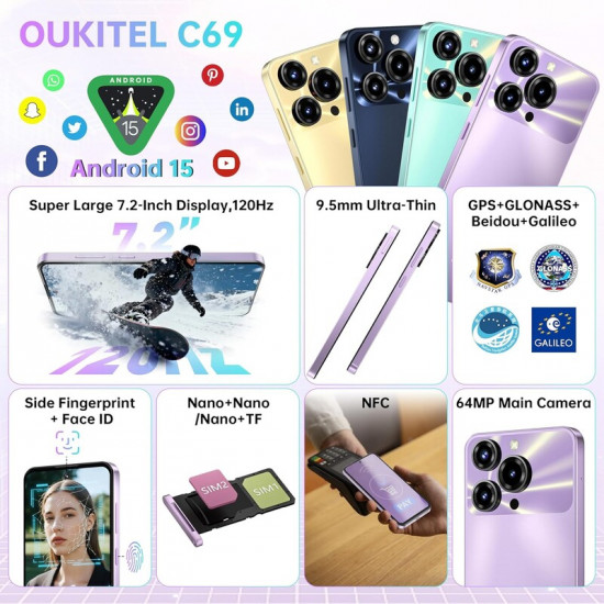 Смартфон Oukitel C69 4/128GB Black (6941749825292)