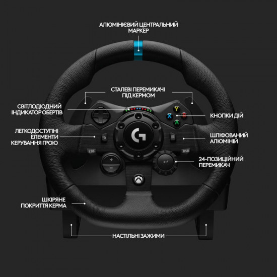 Кермо Logitech G923 for Xbox One and PC Black (941-000158)