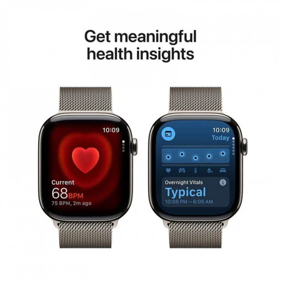Смарт-годинник Apple Watch Series 11 GPS + Cellular 42mm Natural Titanium Case with Natural Milanese Loop (MF8P4RK/A)