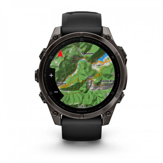 Смарт-годинник Garmin Fenix 8 47mm AMOLED Sapphire Carbon Gray Titanium with Pebble Gray Silicone Band (010-02904-21)