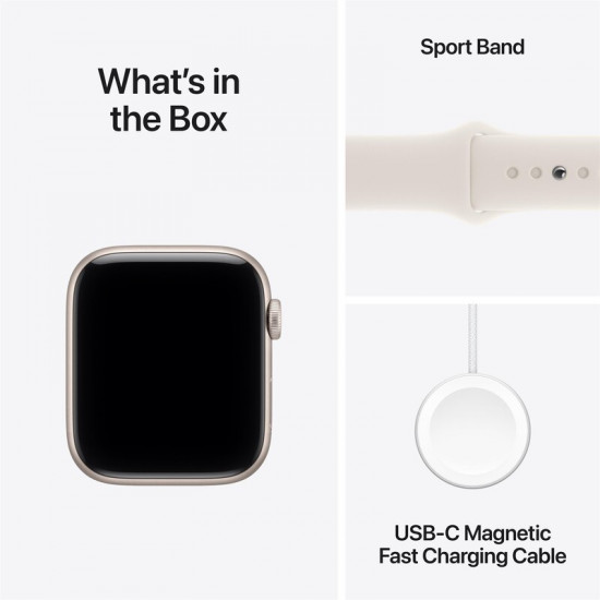 Смарт-годинник Apple Watch SE 3 GPS 40mm Starlight Aluminium Case with Starlight Sport Band - M/L (MEH54RK/A)