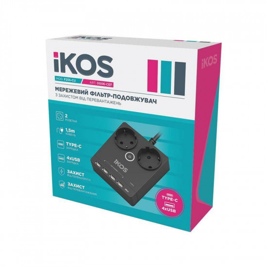 Фільтр-подовжувач IKOS F25S-CU Black (0006-CEF)