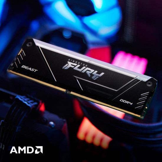 Модуль пам`яті DDR4 8GB/3200 Kingston Fury Beast RGB (KF432C16BB2A/8WP)