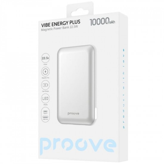 Універсальна мобільна батарея Proove Vibe Energy Plus 22.5W 10000mAh White/Gold (PBVE15012202)