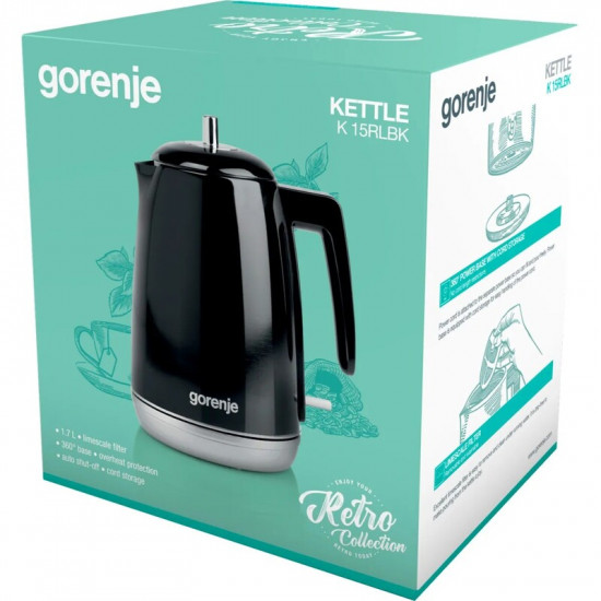 Електрочайник Gorenje K15RLBK