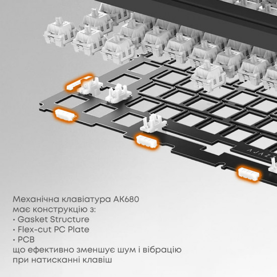 Клавіатура Ajazz AK680 Max Magnetic Switch White (AK680-WM-W-A)