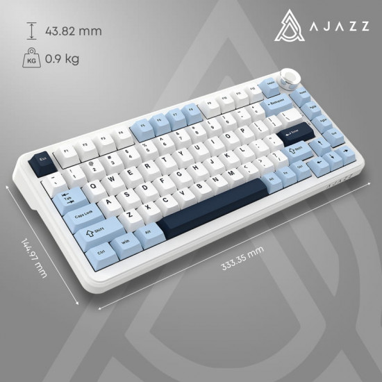Клавіатура бездротова Ajazz AK820 Max Plus Day Dream Switch White (AK820MAX-DD-BWD)