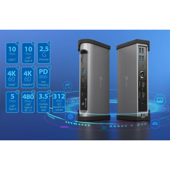 Док-станція J5create USB-C 15-в-1 (JTD568-EN)