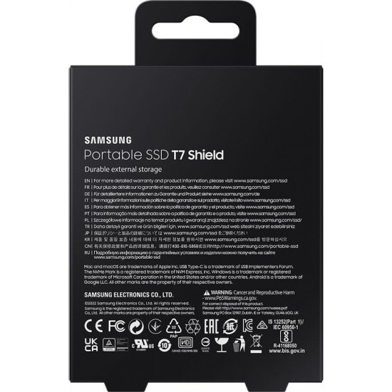 Накопичувач зовнішній SSD 1TB Samsung T7 Shield Black (MU-PE1T0S/EU)