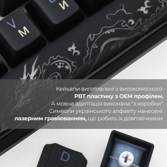 Клавіатура Ducky One 3 Mini Cherry MX Red RGB UA USB Black (DKON2161ST-RUAPXCLAWSC1)